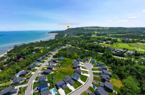 122 Tekiah Road in Clarksburg, The Blue Mountains arial with locations pinned, Loree forest is not noted on this image